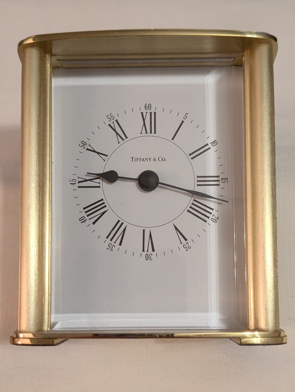 Tiffany & Co. Gold Frame Clock with White Dial